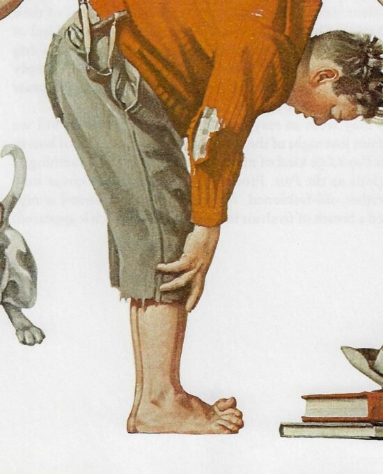 Norman Rockwell Vintage art book page “Leapfrog” June 1919