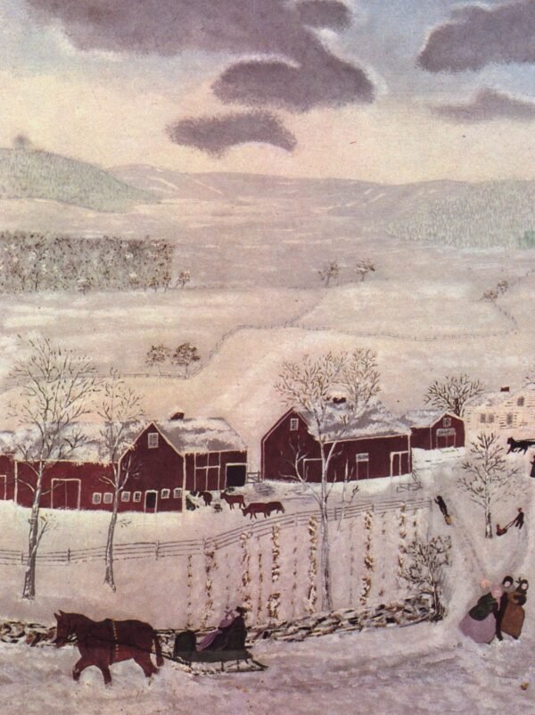 Grandma Moses Vintage book page print "Mt. Nebo in Winter" 1943 - Image 2