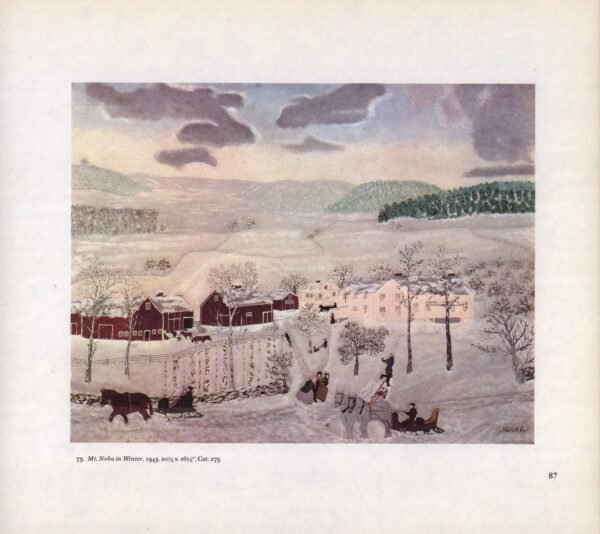 Grandma Moses Vintage book page print "Mt. Nebo in Winter" 1943 - Image 3
