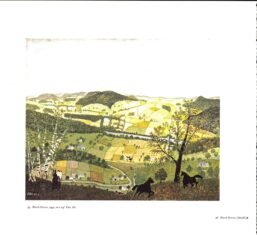 Grandma Moses "Black Horses" [1942] Vintage art book page 13 x 12" Folk art / Primitive