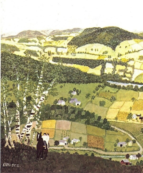 Grandma Moses "Black Horses" [1942] Vintage art book page 13 x 12" Folk art / Primitive - Image 3