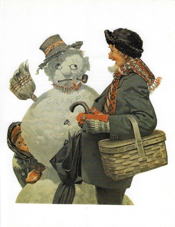 Norman Rockwell Vintage art book page "Portrait in the Snow" December 1919 - Image 3