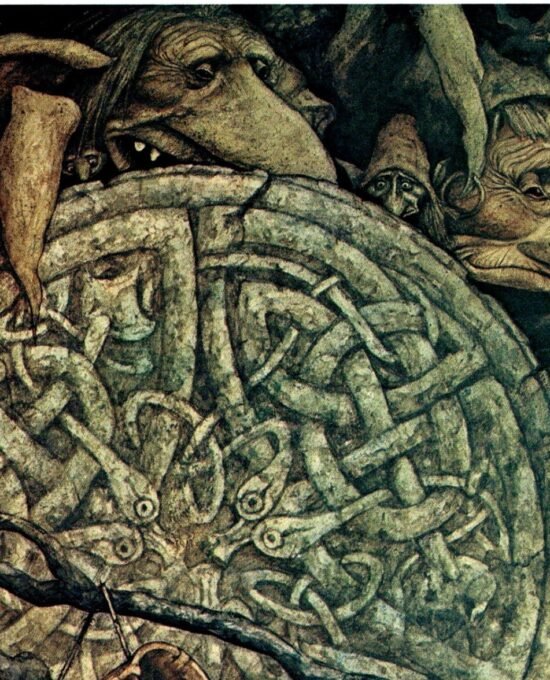 Brian Froud “I got the idea for this from a walk along Lych way…” Vintage art book page 1976