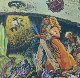 First Men in the Moon / Five Million Years to Earth Vintage two-sided book page of Movie Posters