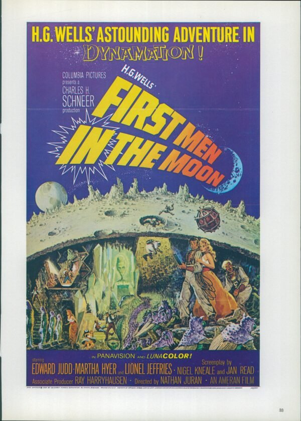 First Men in the Moon / Five Million Years to Earth Vintage two-sided book page of Movie Posters - Image 2