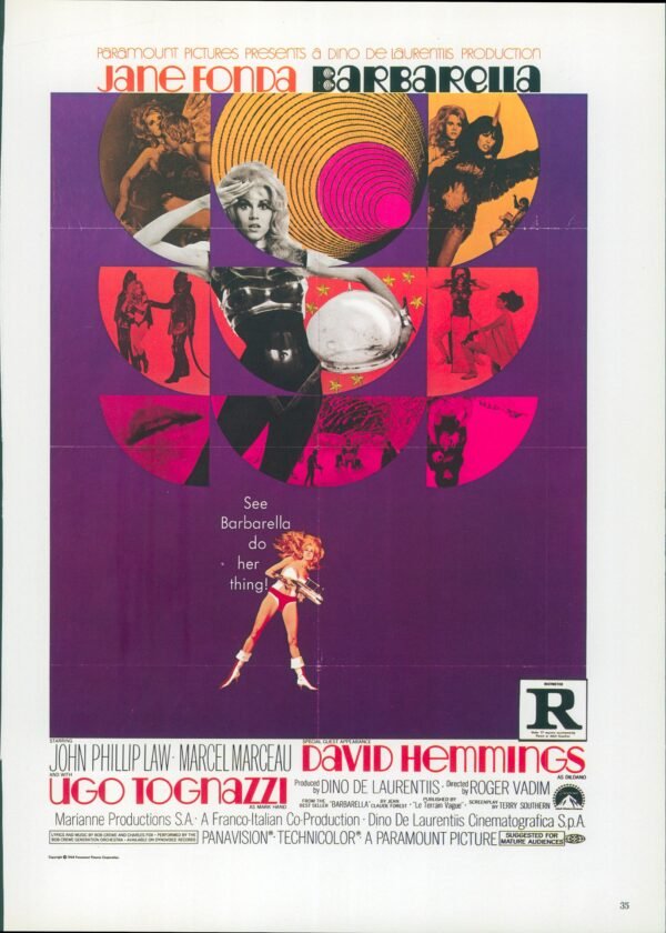 Barbarella / The Illustrated Man Vintage two-sided book page of Movie Posters 10 x 14" - Image 4
