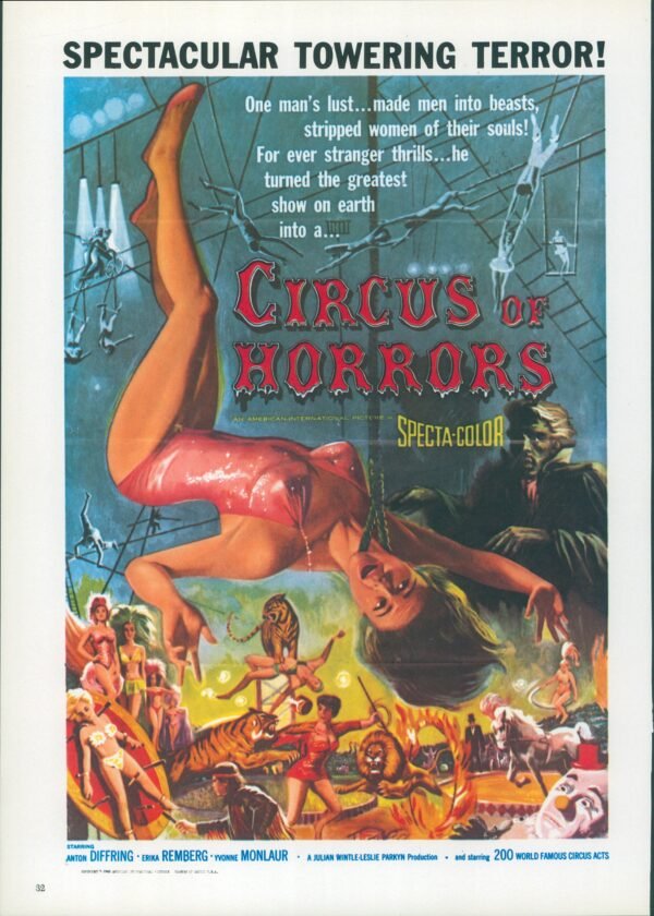Circus of Horrors / Mothra Vintage two-sided book page of Movie Posters 10 x 14" - Image 2