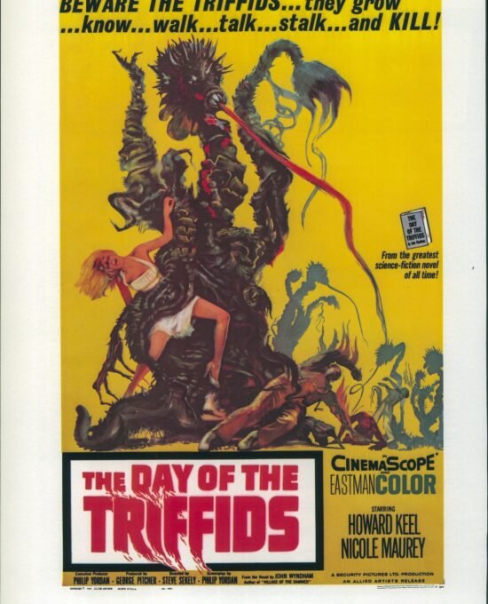 The Day of the Triffids / The Mummy Vintage two-sided book page of Movie Posters 10 x 14″