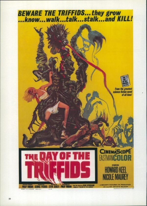 The Day of the Triffids / The Mummy Vintage two-sided book page of Movie Posters 10 x 14" - Image 2
