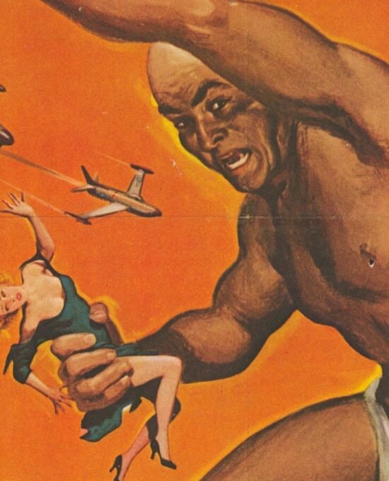 The Amazing Colossal Man / The Land Unknown Vintage two-sided book page of Movie Posters 10 x 14″
