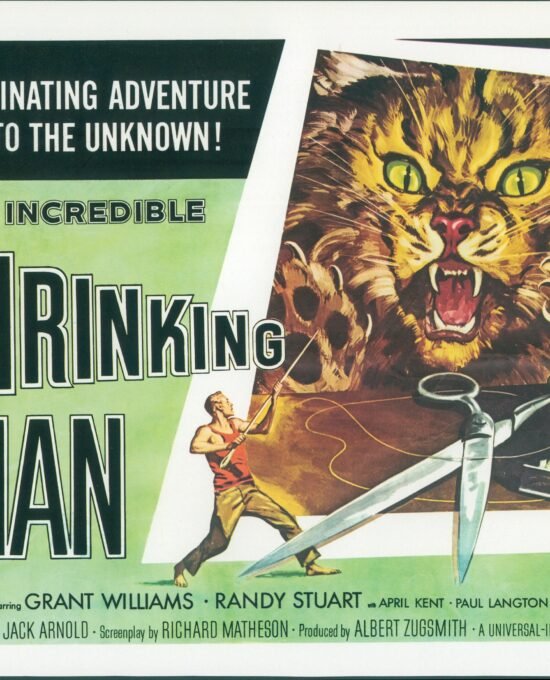 The Incredible Shrinking Man / Curse of the Demon Vintage two-sided book page of Movie Posters 10 x 14″