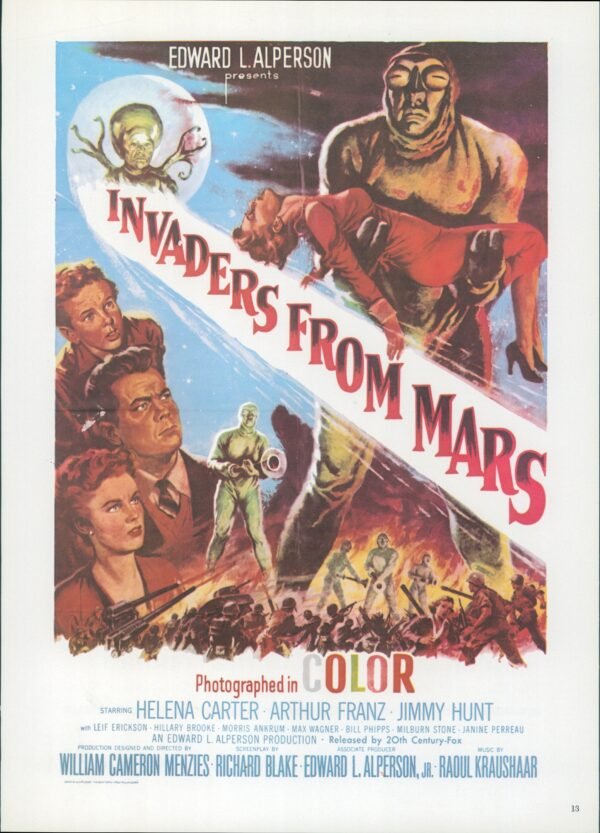 Invaders from Mars / The Animal World Vintage two-sided book page of Movie Posters 10 x 14" - Image 2