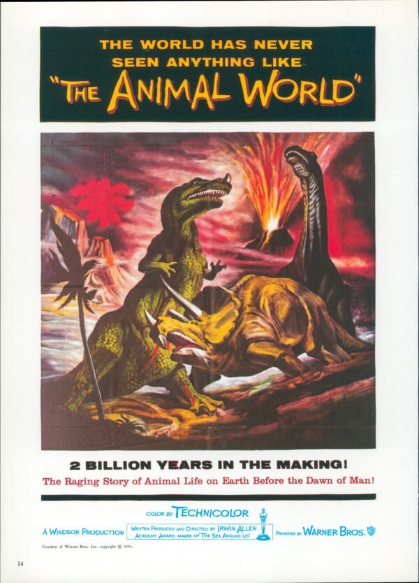 Invaders from Mars / The Animal World Vintage two-sided book page of Movie Posters 10 x 14" - Image 4