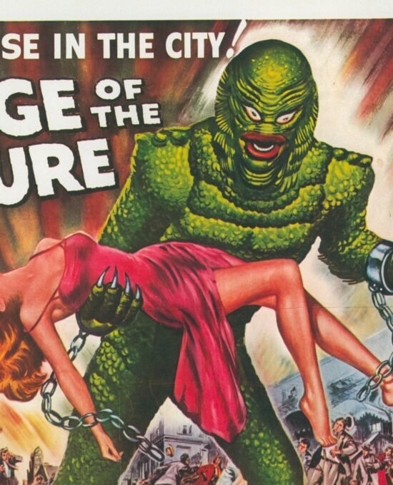 Revenge of the Creature / Tobor the Great Vintage two-sided book page of Movie Posters