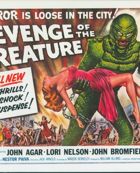 Revenge of the Creature / Tobor the Great Vintage two-sided book page of Movie Posters