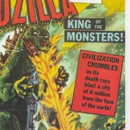Godzilla / House of Wax Vintage two-sided book page of Movie Posters 10 x 14"