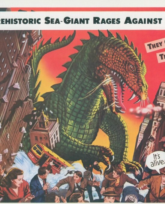 The Beast From 20,000 Fathoms / The War of the Worlds Vintage two-sided book page of Movie Posters 10 x 14″