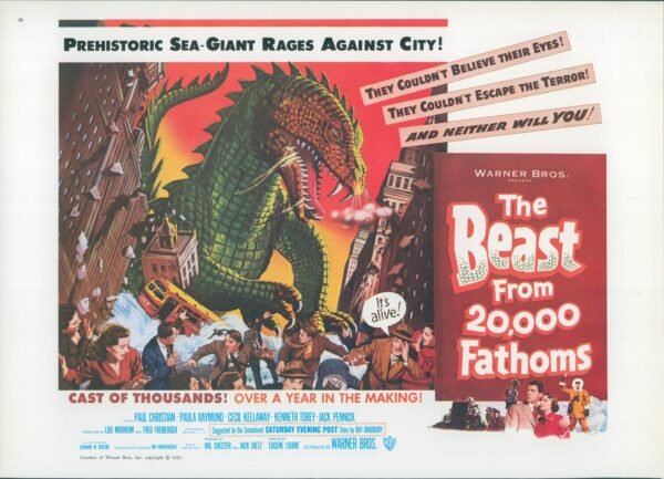 The Beast From 20,000 Fathoms / The War of the Worlds Vintage two-sided book page of Movie Posters 10 x 14" - Image 2