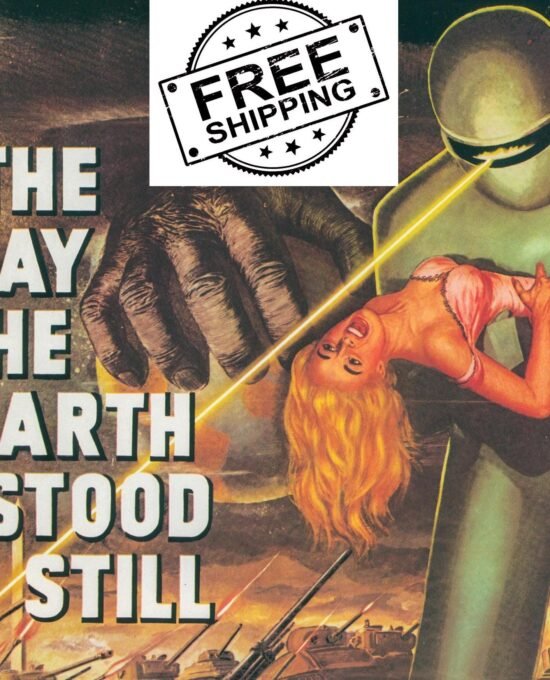 The Day the Earth Stood Still / When Planets Collide Vintage two-sided book page of Movie Posters 10 x 14″