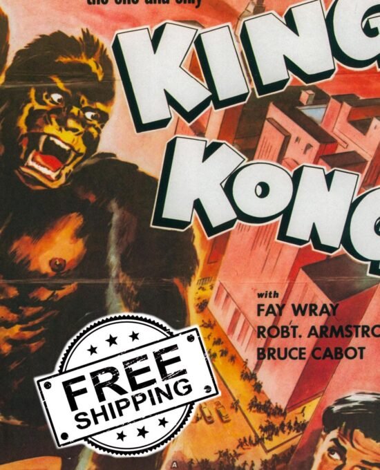 King Kong / Mighty Joe Young & Invasion USA Vintage two-sided book page of Movie Posters 10 x 14″