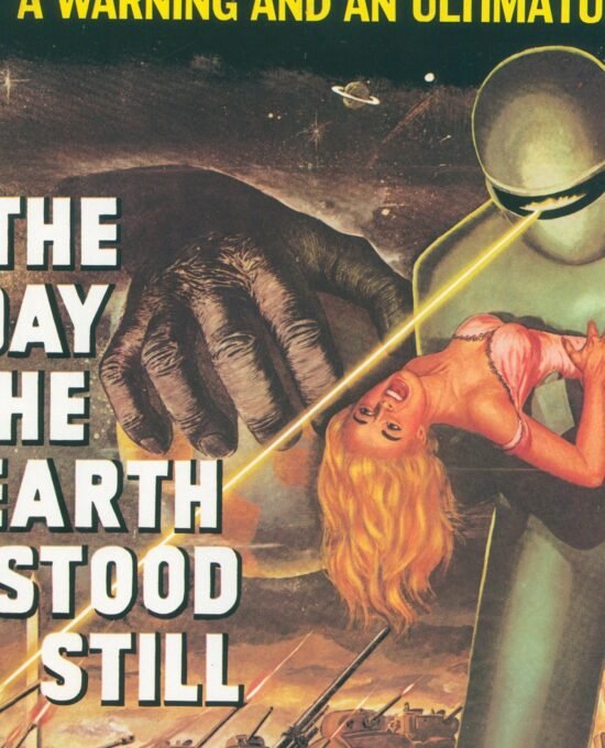 The Day the Earth Stood Still / When Planets Collide Vintage two-sided book page of Movie Posters 10 x 14″