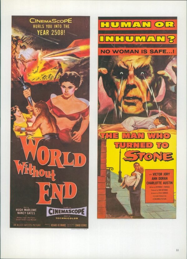This Island Earth / World without End & The Man Who Turned to Stone Vintage two-sided book page of Movie Posters 10 x 14" - Image 7