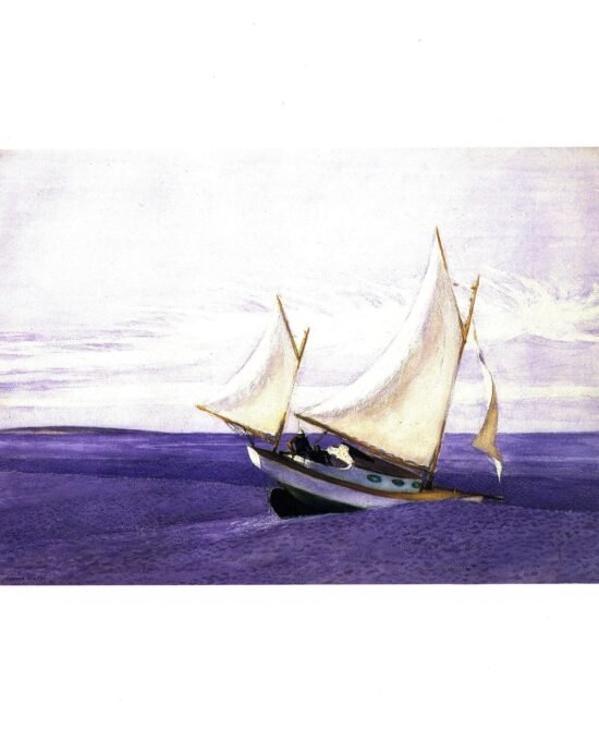 Edward Hopper “Yawl Riding a Swell” 1935 Vintage art book print