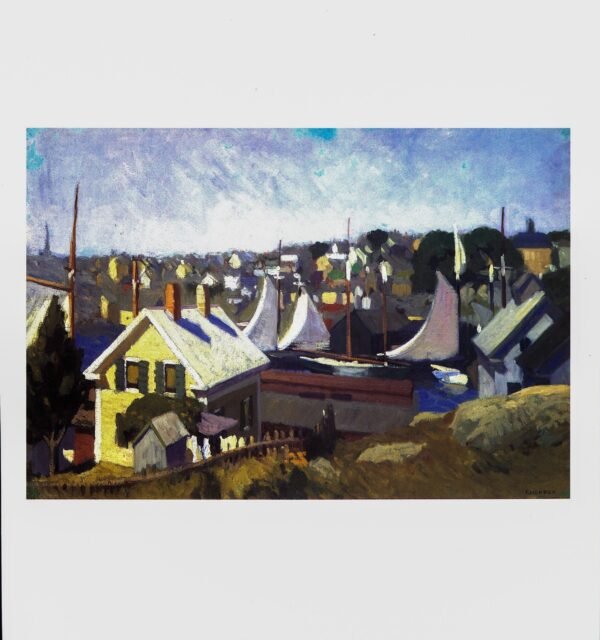 1912 Edward Hopper "Gloucester Harbor" Vintage Art book print
