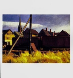 1928 Edward Hopper "Freight Cars, Gloucester" Art book page