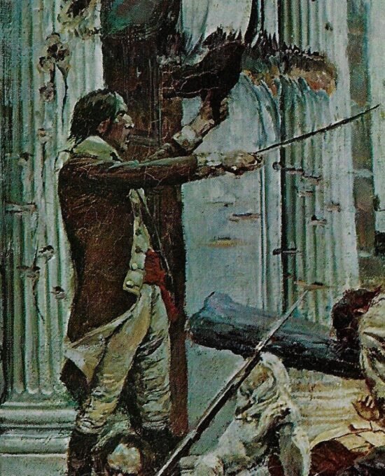 1898 Howard Pyle Of the Brandywine Artists “The Attack Upon the Chew House” detail from Scribners Magazine
