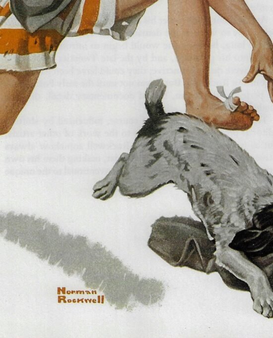 Norman Rockwell Vintage art book page “A Boy’s Best Friend” August 1919